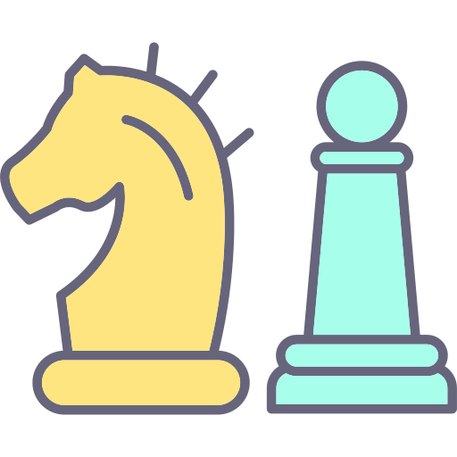 pezzo degli scacchi Generic Outline Color icona