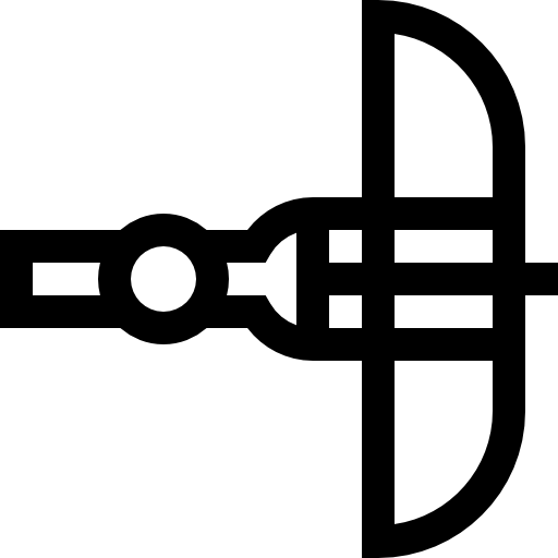 kruisboog Basic Straight Lineal icoon