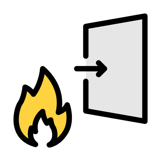 salida de incendios Vector Stall Lineal Color icono