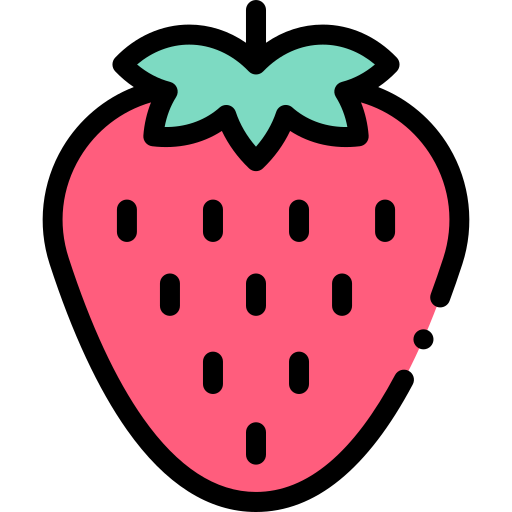 Strawberry Detailed Rounded Lineal color icon