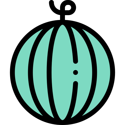 Watermelon Detailed Rounded Lineal color icon
