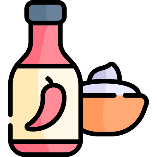 salsas Kawaii Lineal color icono