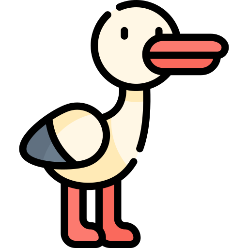 Stork Kawaii Lineal color icon