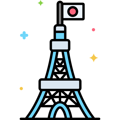 torre de tokio Generic Outline Color icono