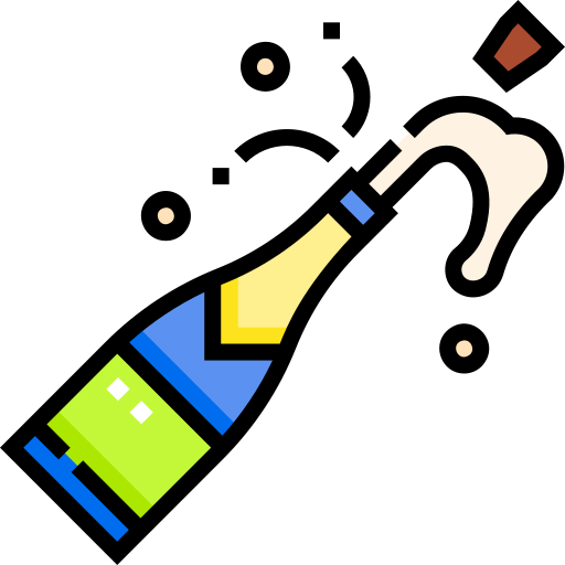 szampan Detailed Straight Lineal color ikona