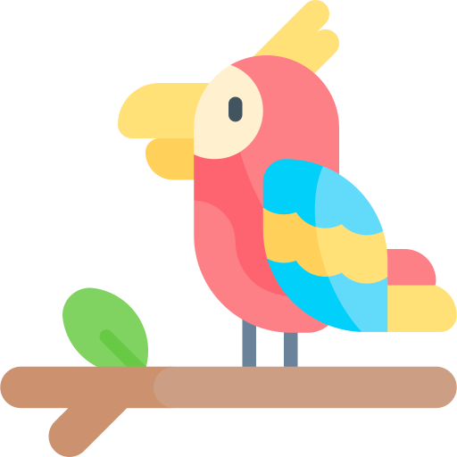 papuga Kawaii Flat ikona