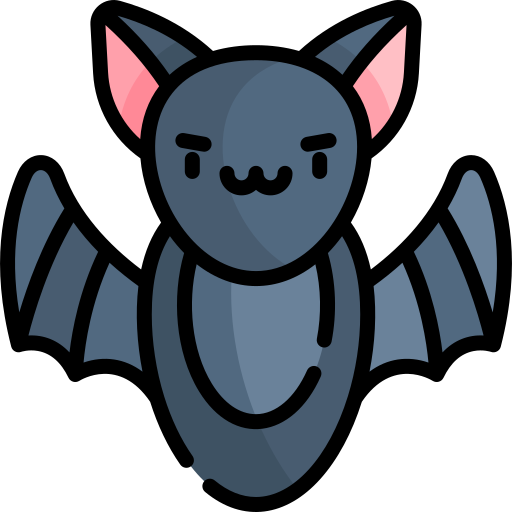 murciélago Kawaii Lineal color icono