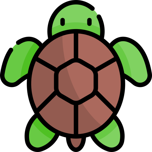 żółw Kawaii Lineal color ikona