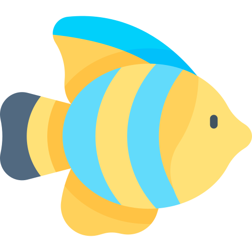 tropikalna ryba Kawaii Flat ikona