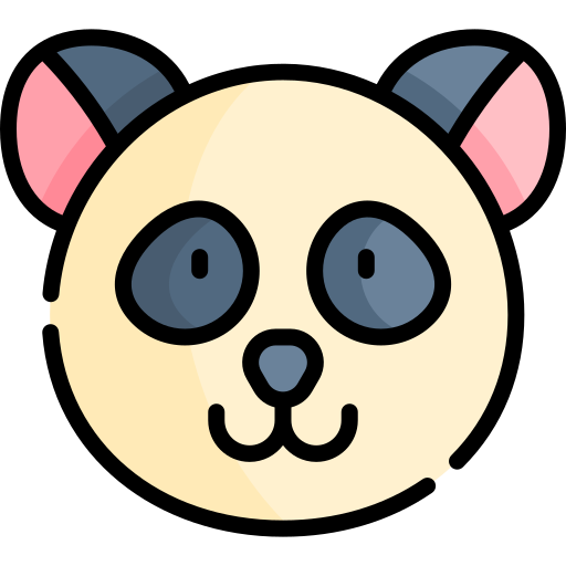 panda Kawaii Lineal color icona