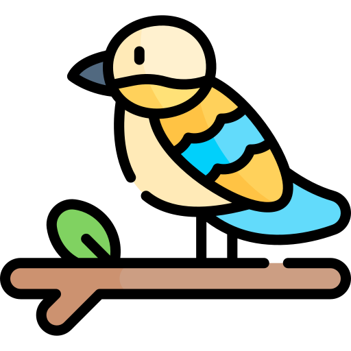 uccello Kawaii Lineal color icona