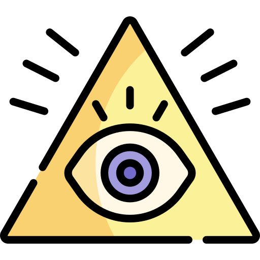 illuminati Kawaii Lineal color icoon