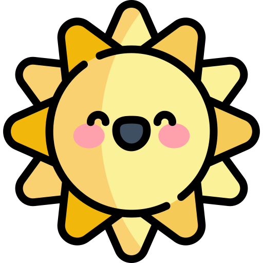 sonne Kawaii Lineal color icon