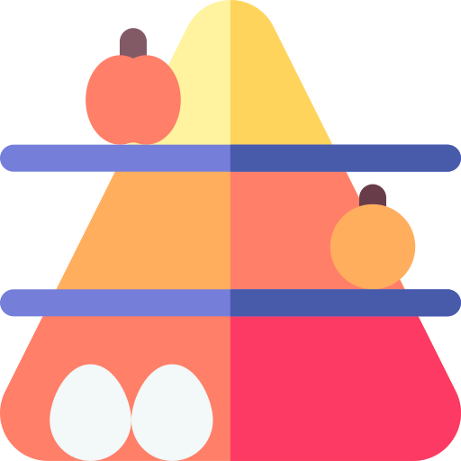 Пищевая пирамида Basic Rounded Flat иконка