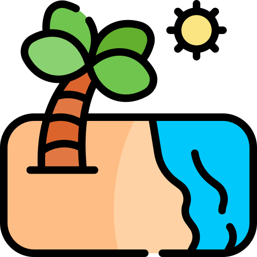 пляж Kawaii Lineal color иконка