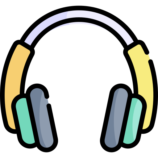 słuchawki Kawaii Lineal color ikona