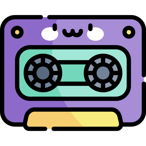 Cassette Kawaii Lineal color icon