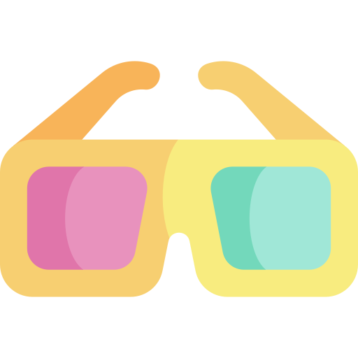 okulary 3d Kawaii Flat ikona