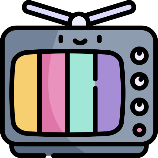 tv Kawaii Lineal color icona