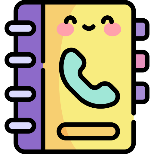 directorio telefónico Kawaii Lineal color icono