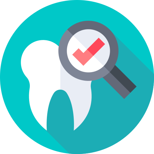 Dental checkup Flat Circular Flat icon