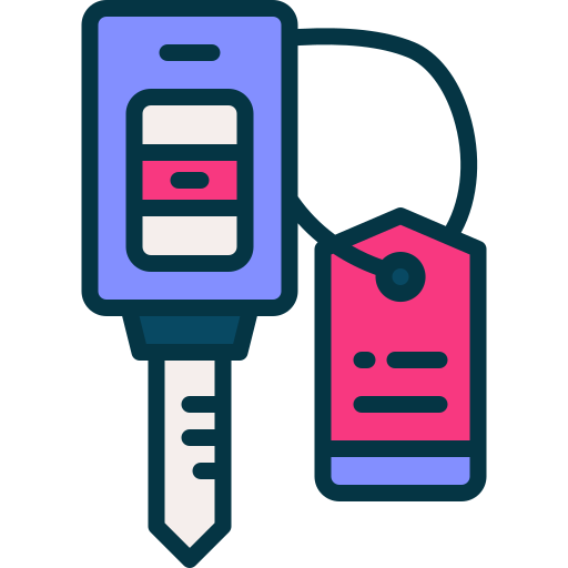 Car Key Generic Outline Color icon