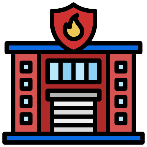 Fire Station Generic Outline Color icon