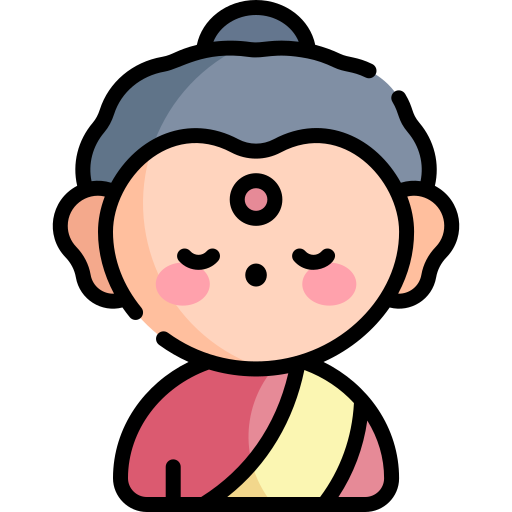 Buddha Kawaii Lineal color icon