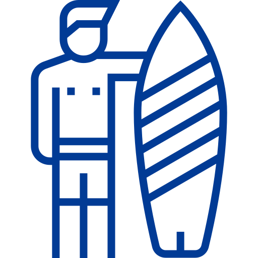 tabla de surf Detailed bright Lineal icono