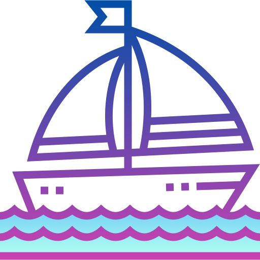 yacht Detailed bright Gradient icon