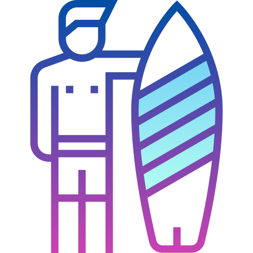 tavola da surf Detailed bright Gradient icona