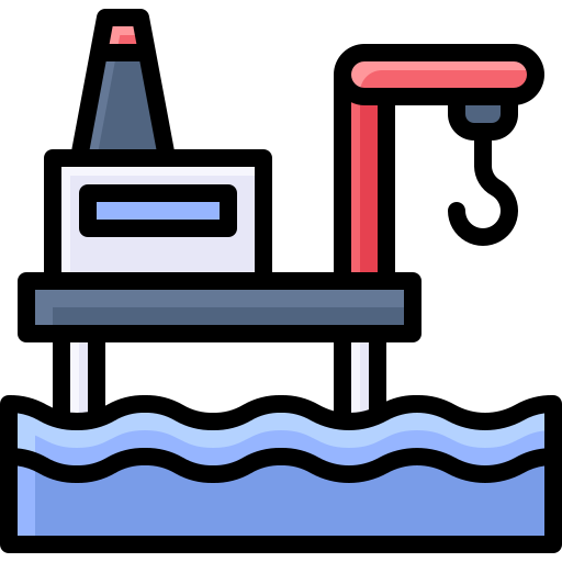 piattaforma petrolifera Generic Outline Color icona