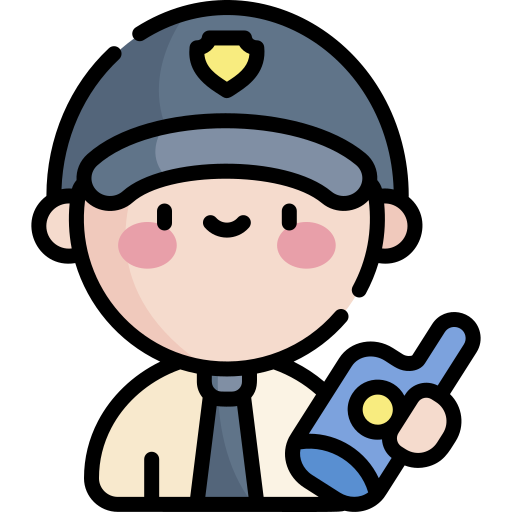 sicherheitsbeamter Kawaii Lineal color icon