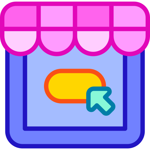 online-shop Retro Neon Lineal color icon