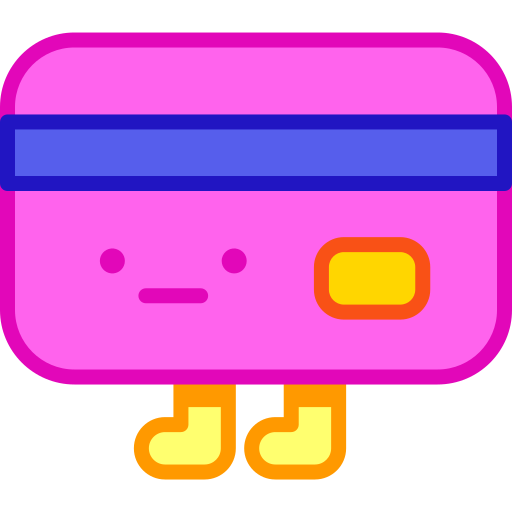 kreditkarte Retro Neon Lineal color icon
