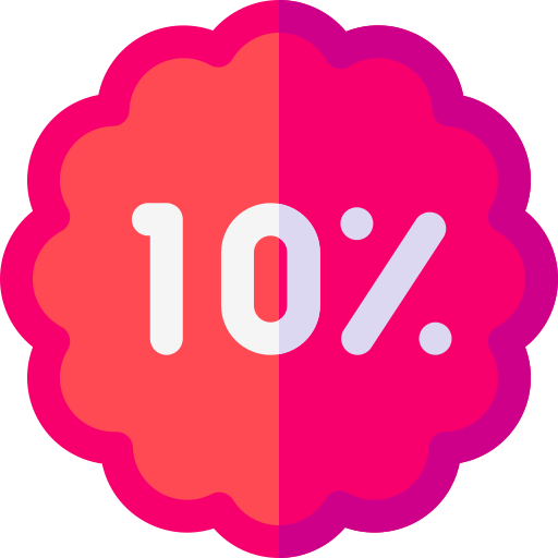 10 percento Basic Rounded Flat icona