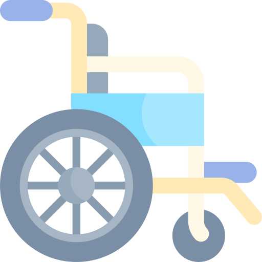 silla de ruedas Kawaii Flat icono