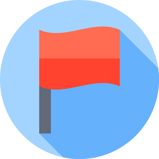 drapeau rouge Flat Circular Flat Icône