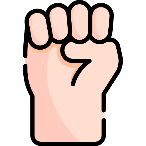 langage des signes Kawaii Lineal color Icône