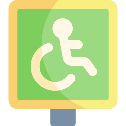 signo de discapacitados Kawaii Flat icono