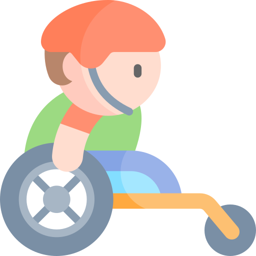 Wheelchair racer Kawaii Flat icon