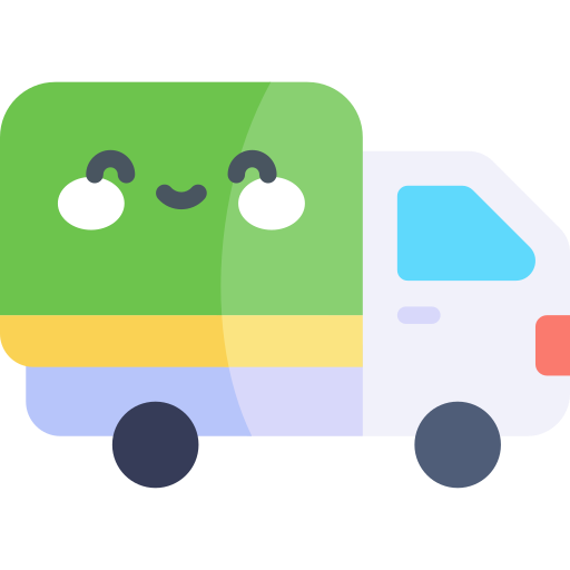 Delivery truck Kawaii Flat icon