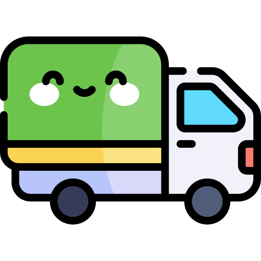 Delivery truck Kawaii Lineal color icon