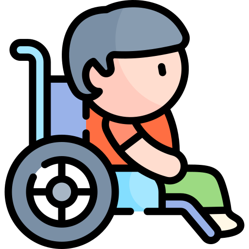 disabilità Kawaii Lineal color icona