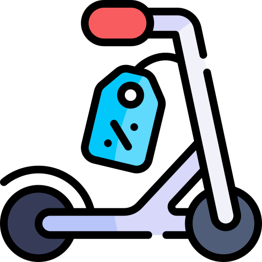 scooter Kawaii Lineal color Icône