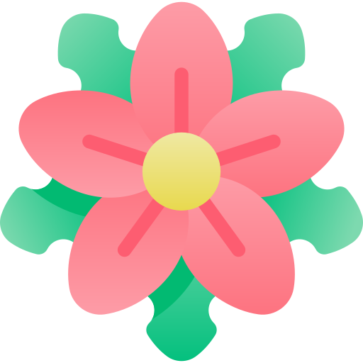 Poinsettia Kawaii Star Gradient icon