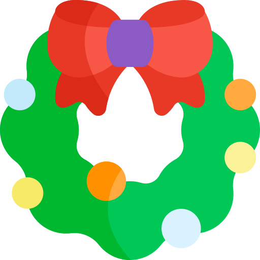 Рождественский венок Kawaii Flat иконка