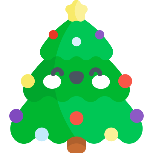 Christmas Tree Kawaii Flat icon