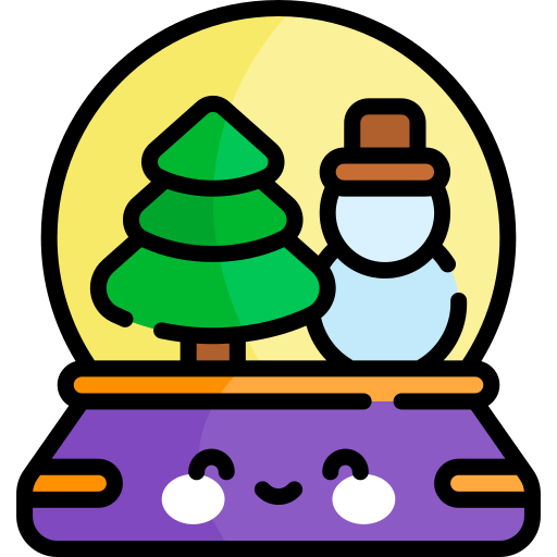 Śnieżna kula Kawaii Lineal color ikona
