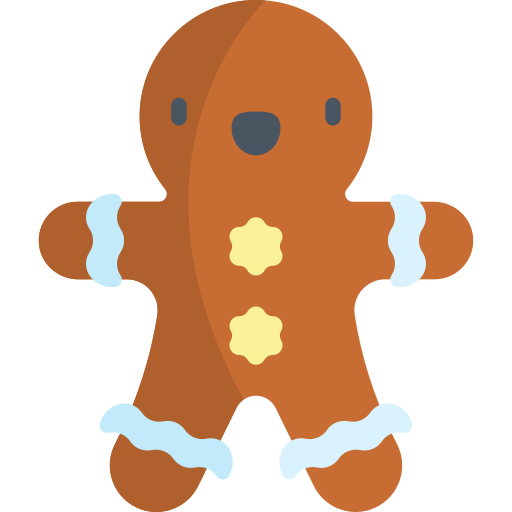 Gingerbread Man Kawaii Flat icon